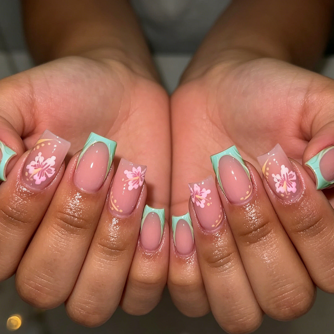 Decorative Floral Press-On Nail Art Stornfield