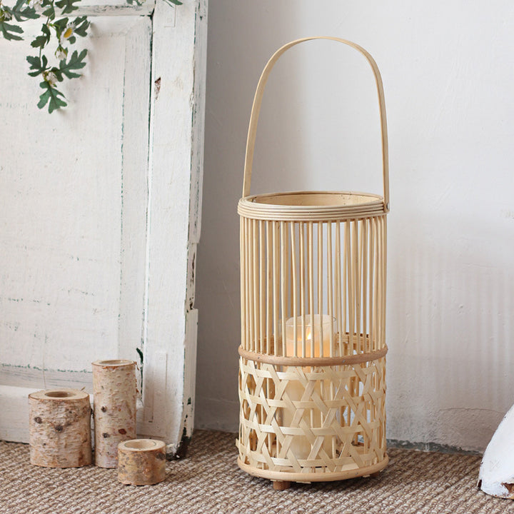 Handcrafted lantern made of rattan Stornfield