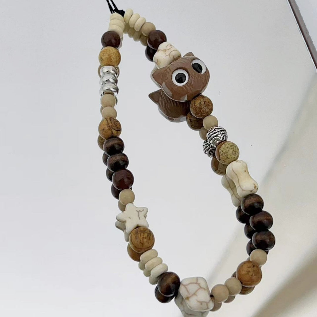 Whimsical Owl-Themed Beaded Keychain Stornfield