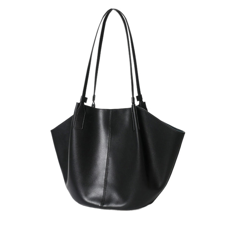 Slouchy Sculptural Open-Top Shoulder Tote with Center Seam