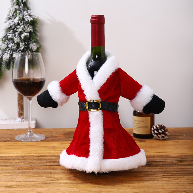 Decorative wine bottle cover in Santa Claus look Stornfield