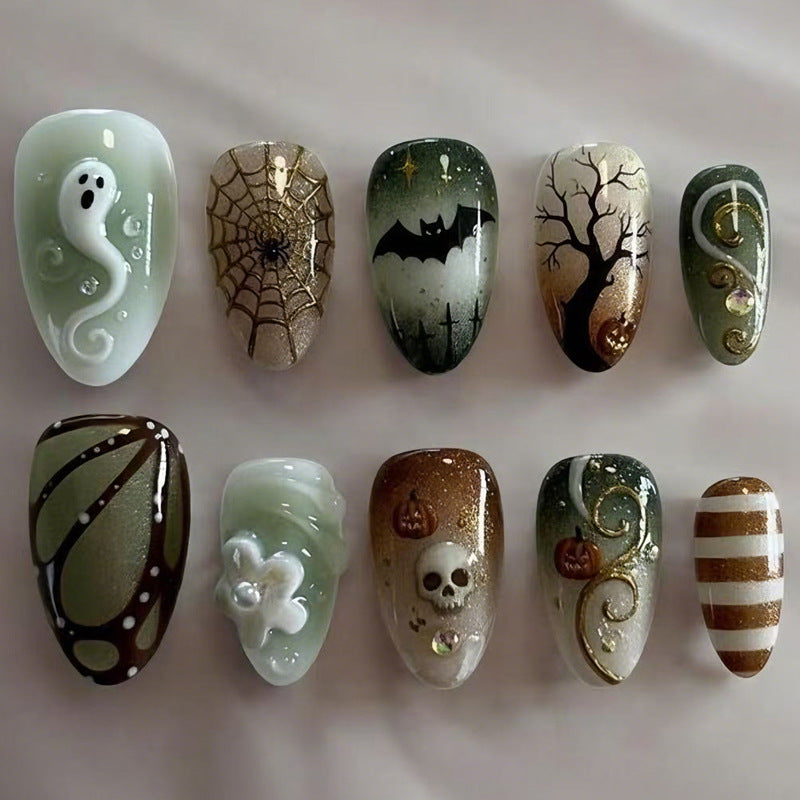 Halloween Artificial Nail Set with Creepy Designs Stornfield