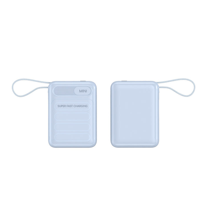 Portable power bank with integrated fast charging cables and digital charging status indicator Stornfield