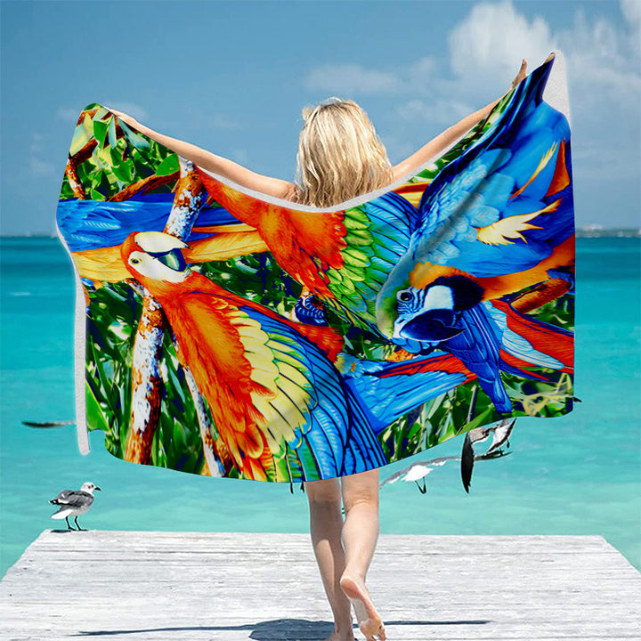 Beach towel with vibrant tropical motif Stornfield