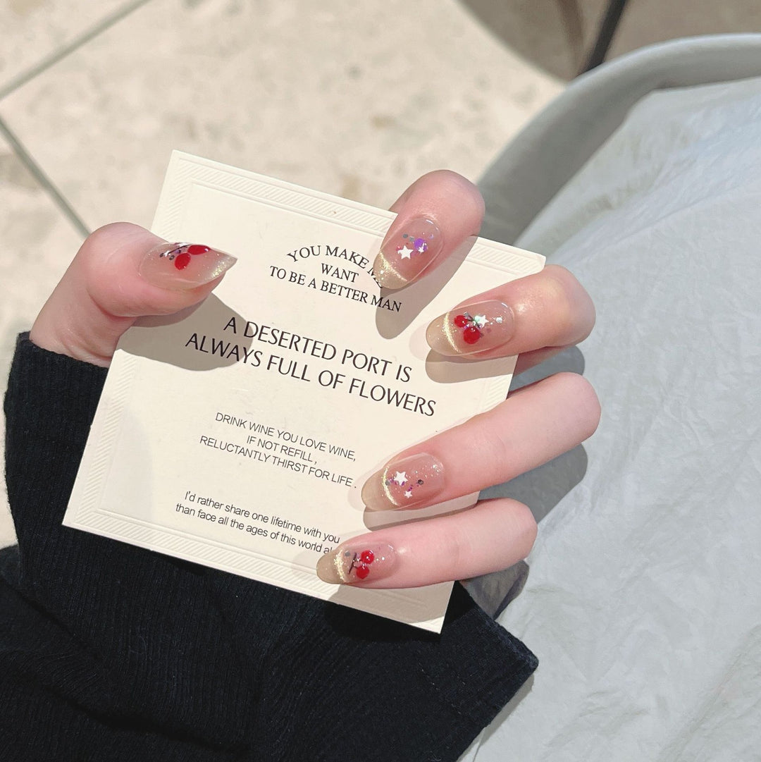 Artistic Floral-Embellished Press-On Nail Art Stornfield