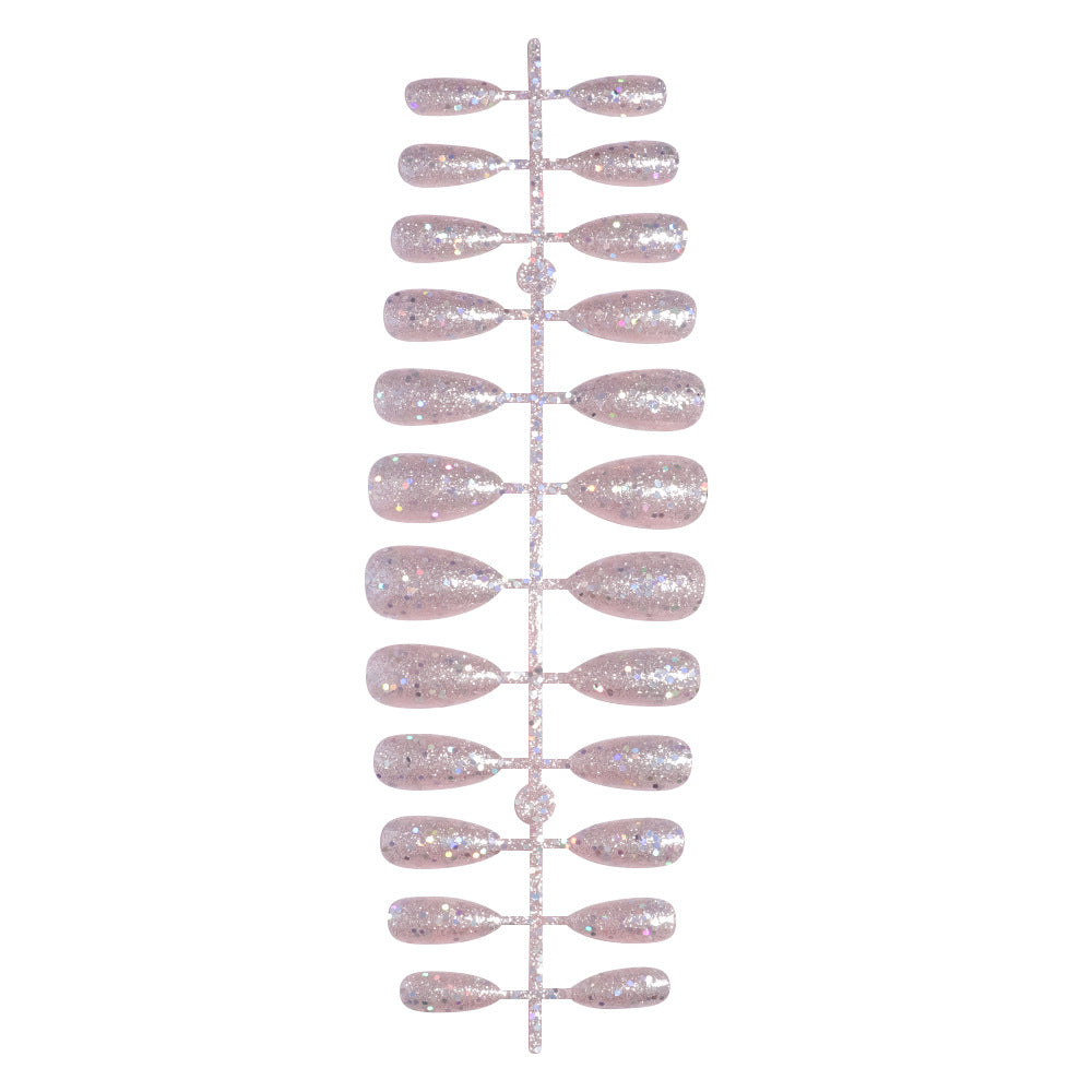 Sparkling Glittery Almond-Shape Press-On Nails Stornfield