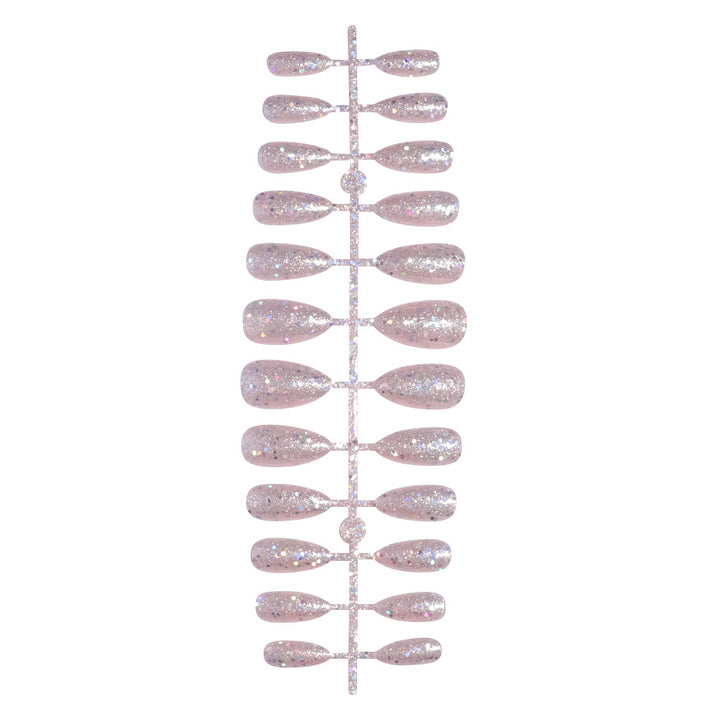 Sparkling Glittery Almond-Shape Press-On Nails Stornfield