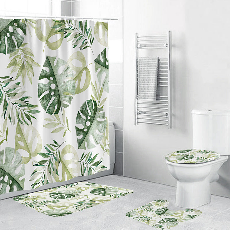 Tropical Leaf Print Bathroom Set Stornfield