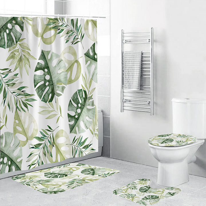 Tropical Leaf Print Bathroom Set Stornfield