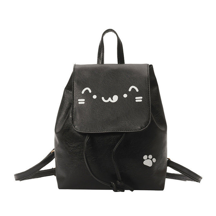 Cute Cat-Themed Faux Leather Backpack Stornfield