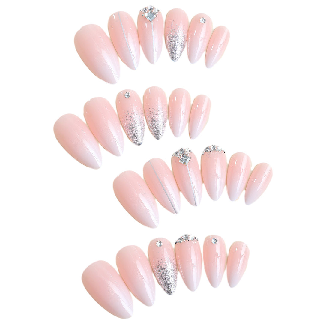 Artificial nail set with elegant glitter accents Stornfield