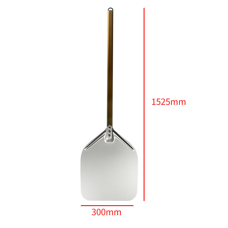 extra-long wooden handled aluminum pizza peel with flat square paddle Stornfield