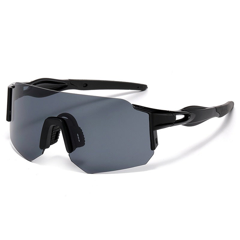 Unisex nan Wraparound sports sunglasses with mirrored one-piece visor and flexible plastic temple Stornfield
