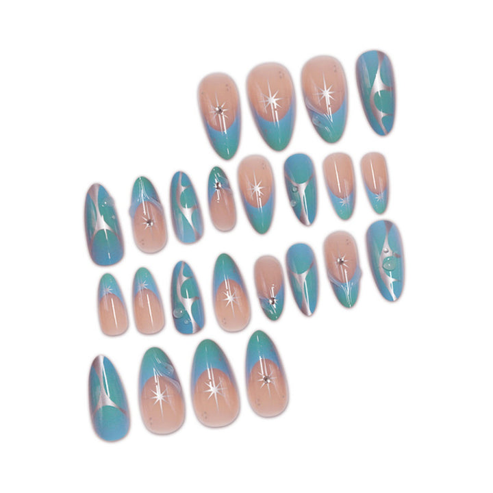 Artistic Stiletto Press-On Nails with Metallic Accents Stornfield