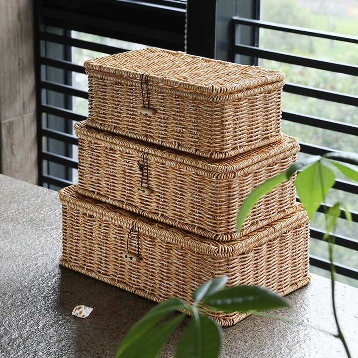 Handcrafted Natural Wicker Storage Chest Stornfield