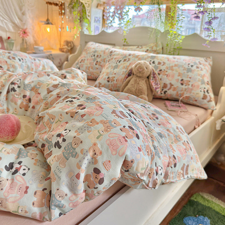 Printed Cotton-Blend Duvet Cover Set