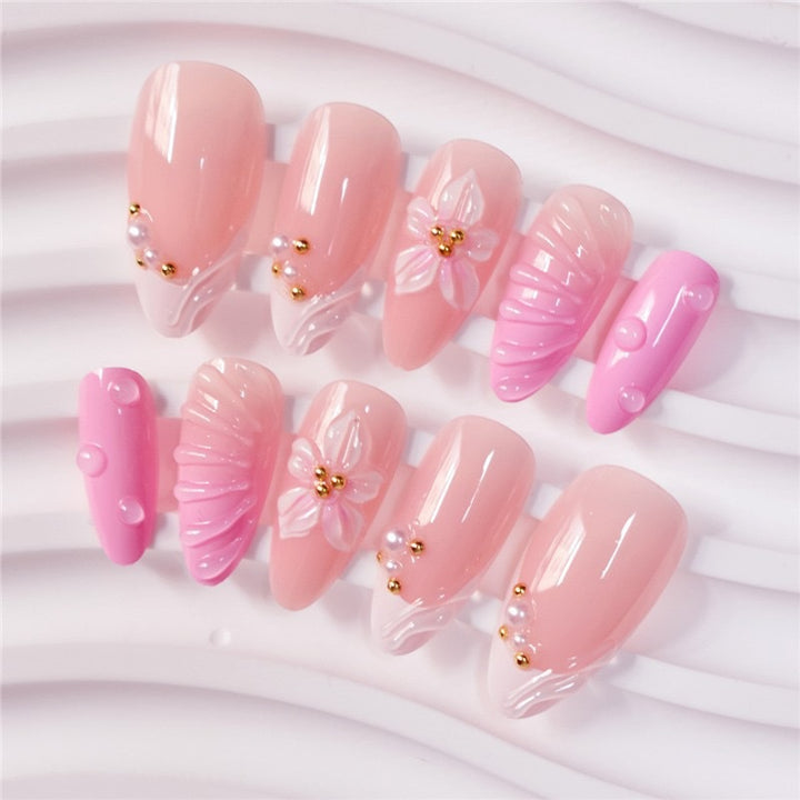 3D Floral Acrylic Nail Art Extensions Stornfield