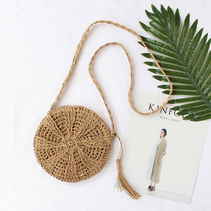 Leather Shoulder Bag Made of Braided Natural Material Stornfield