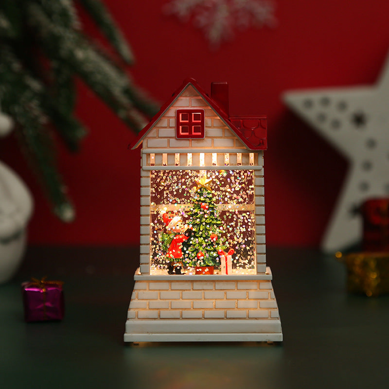 Illuminated Christmas village with moving figures Stornfield