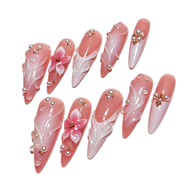 Floral Design Press-On Nail Tips Stornfield