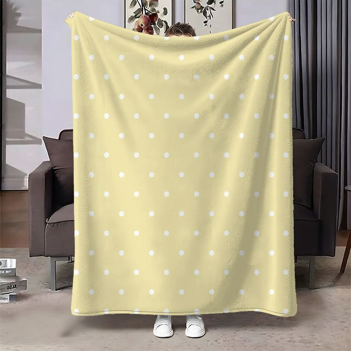 Cozy Polka Dot Fleece Throw Blanket