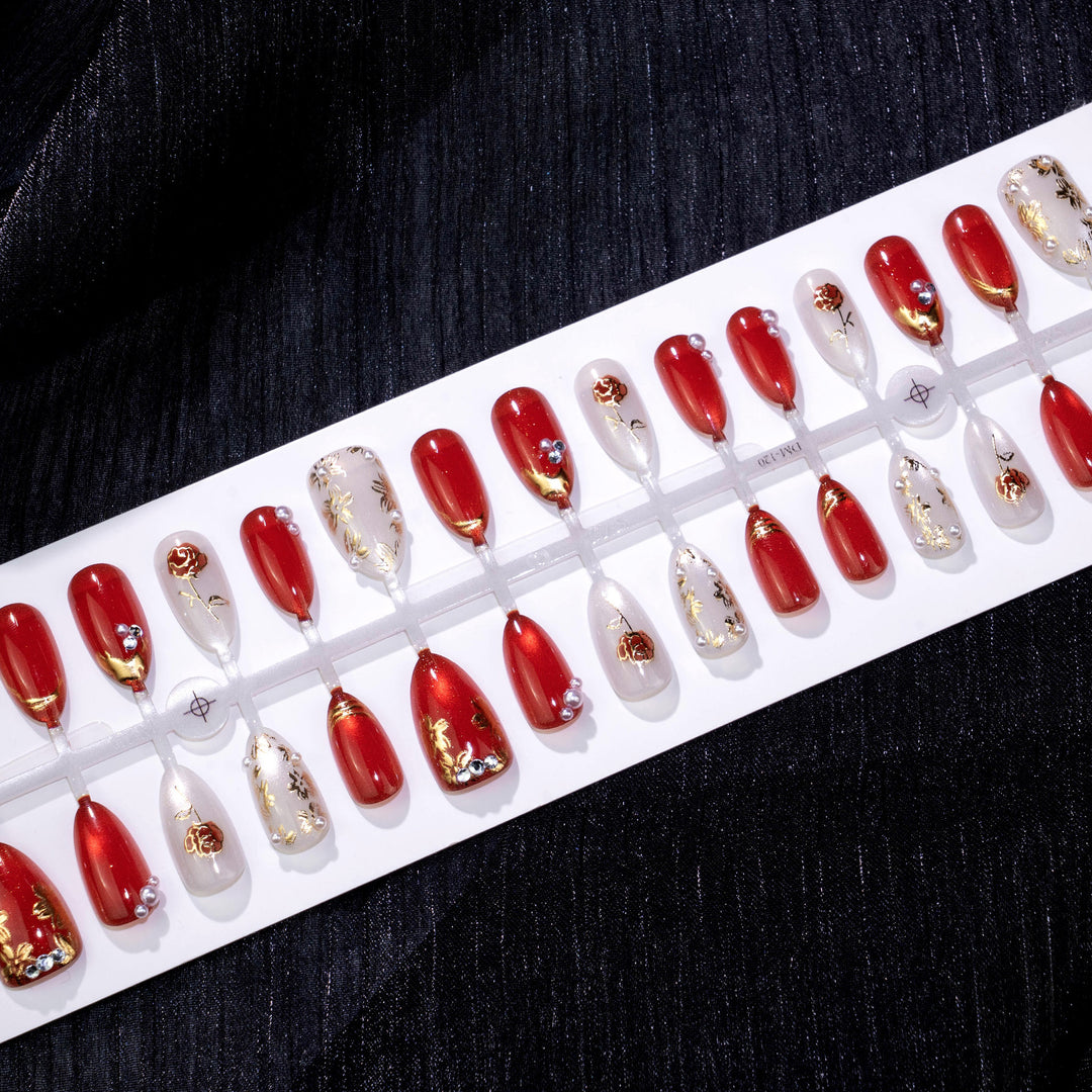Exquisite Floral Press-On Nail Art Set