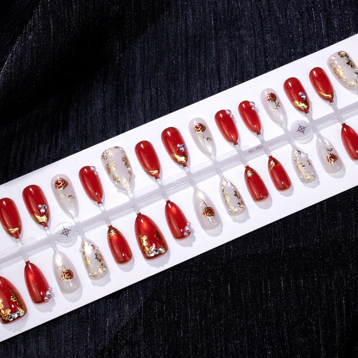 Exquisite Floral Press-On Nail Art Set