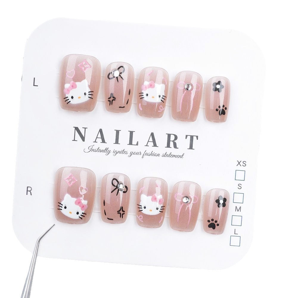 Playful Character-Themed Press-On Nail Set Stornfield