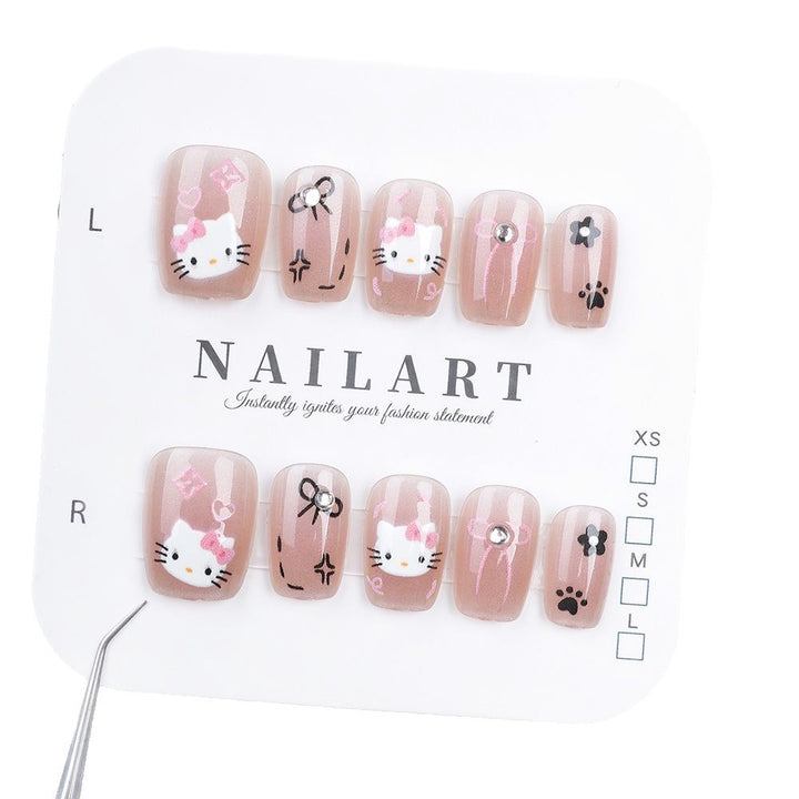 Playful Character-Themed Press-On Nail Set Stornfield