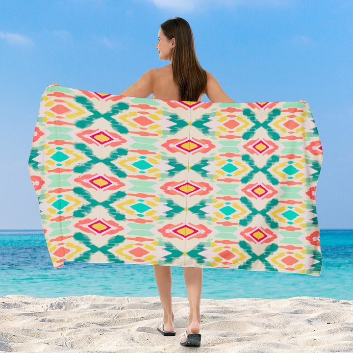 Beach blanket with exclusive geometric tribal design Stornfield