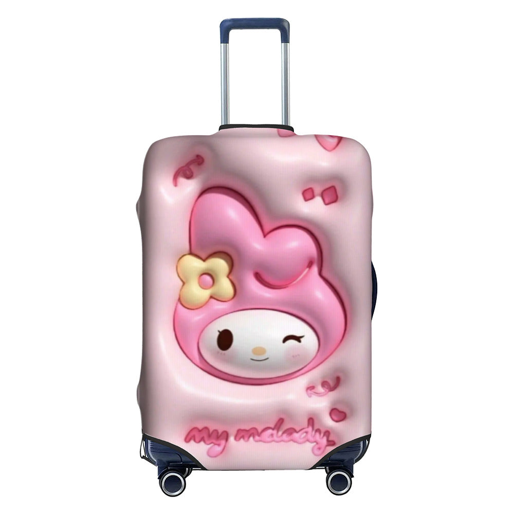 Unisex stretchable suitcase cover with impressionist landscape print and zipper for trolley with swivel wheels Stornfield