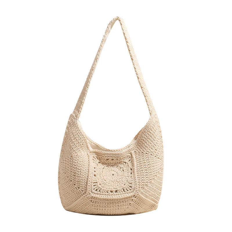 Hand-knotted shoulder bag with unique pattern Stornfield