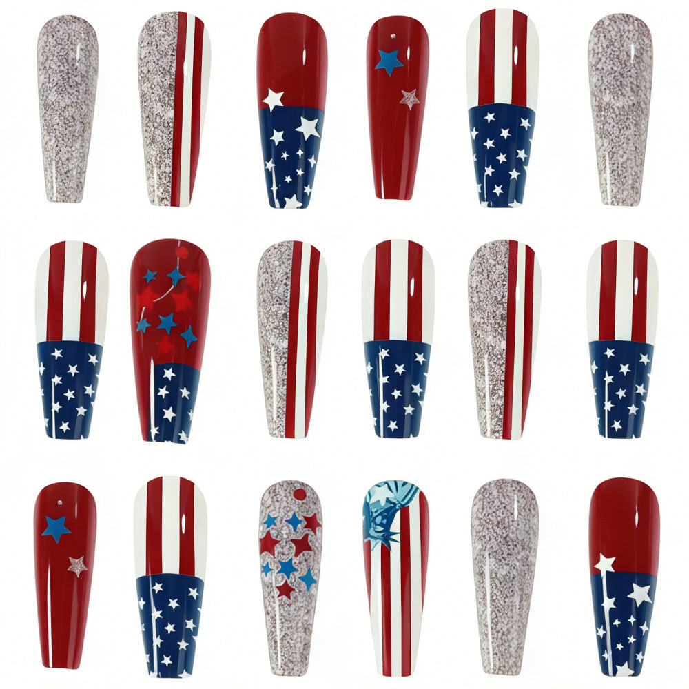 Festive artificial nails with patriotic motifs Stornfield