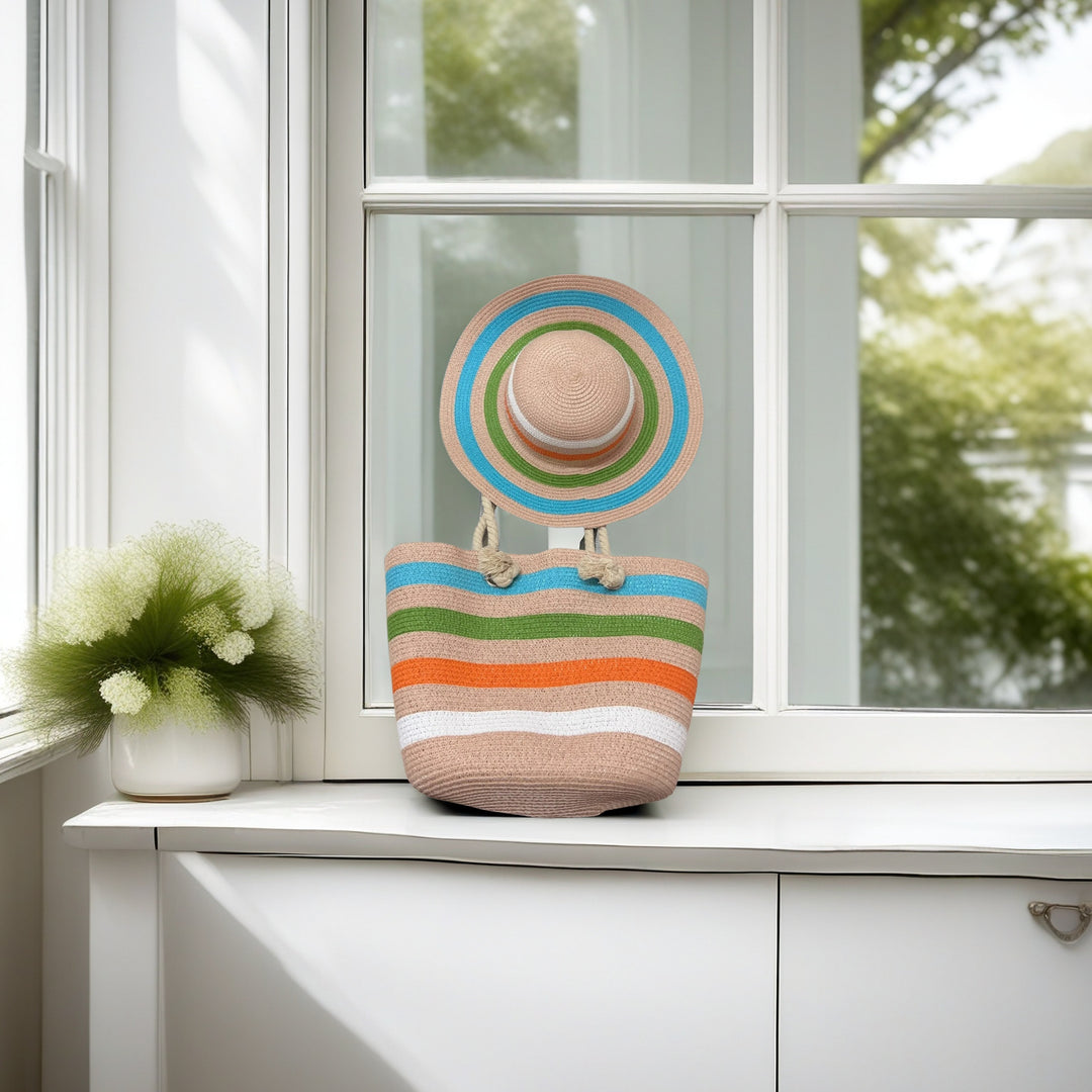 Beach bag with colorful stripes Stornfield