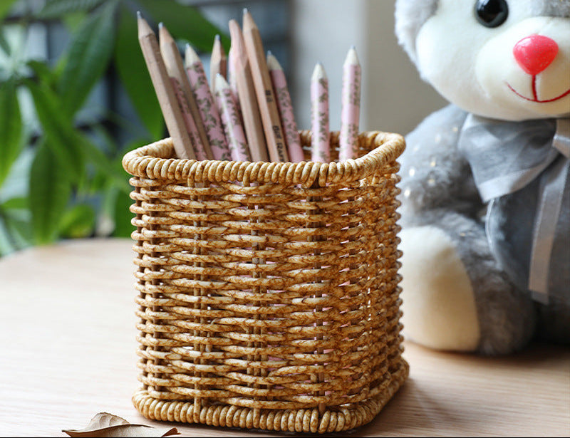 Handwoven Square Wicker Storage Bin Stornfield
