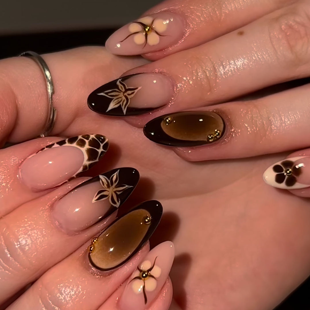Artistic Floral Press-On Nail Enhancements Stornfield 1787913795