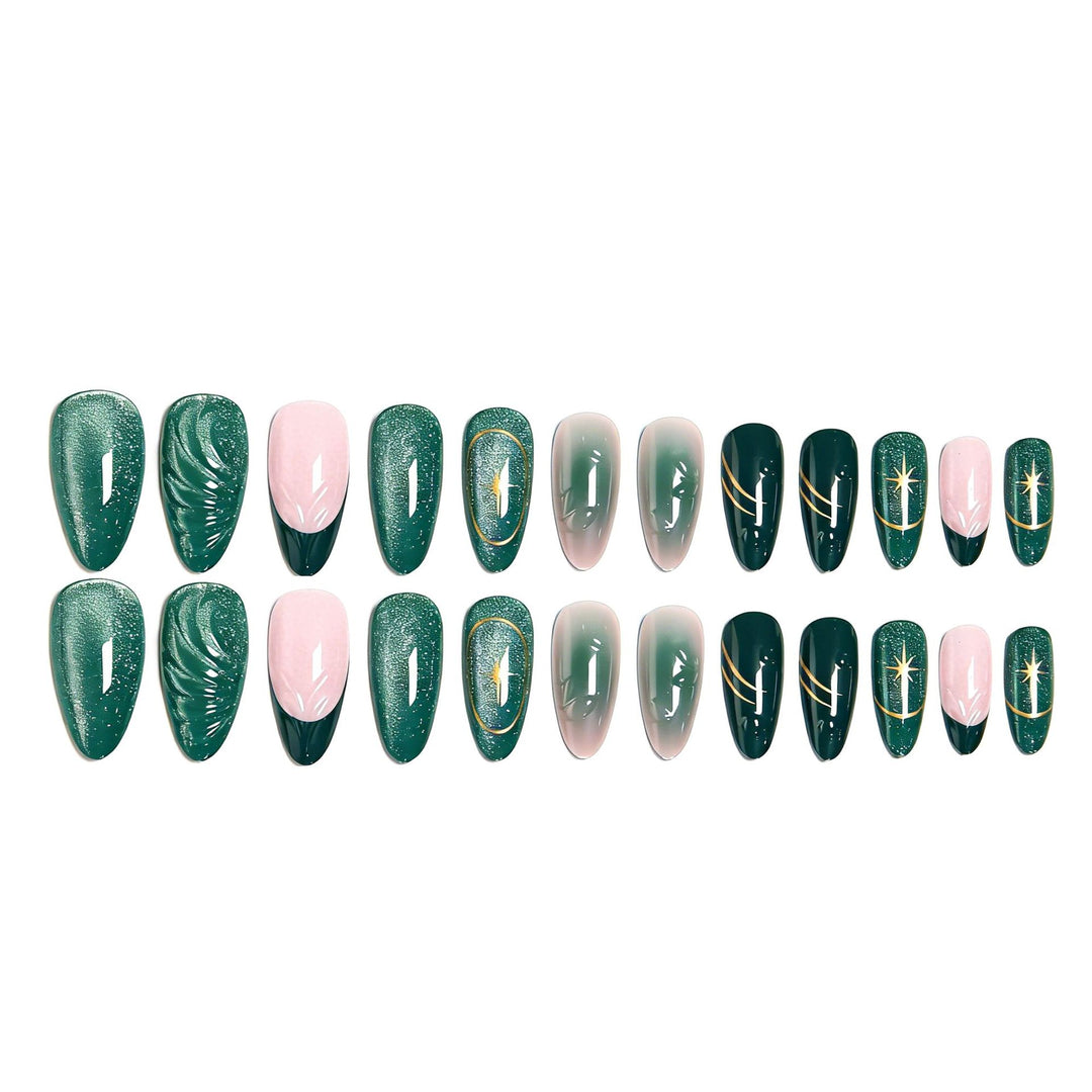 Artificial nails with luxurious metallic and glitter details Stornfield