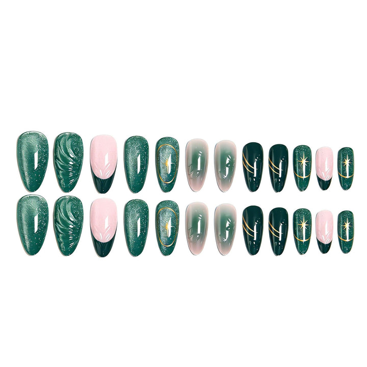 Artificial nails with luxurious metallic and glitter details Stornfield