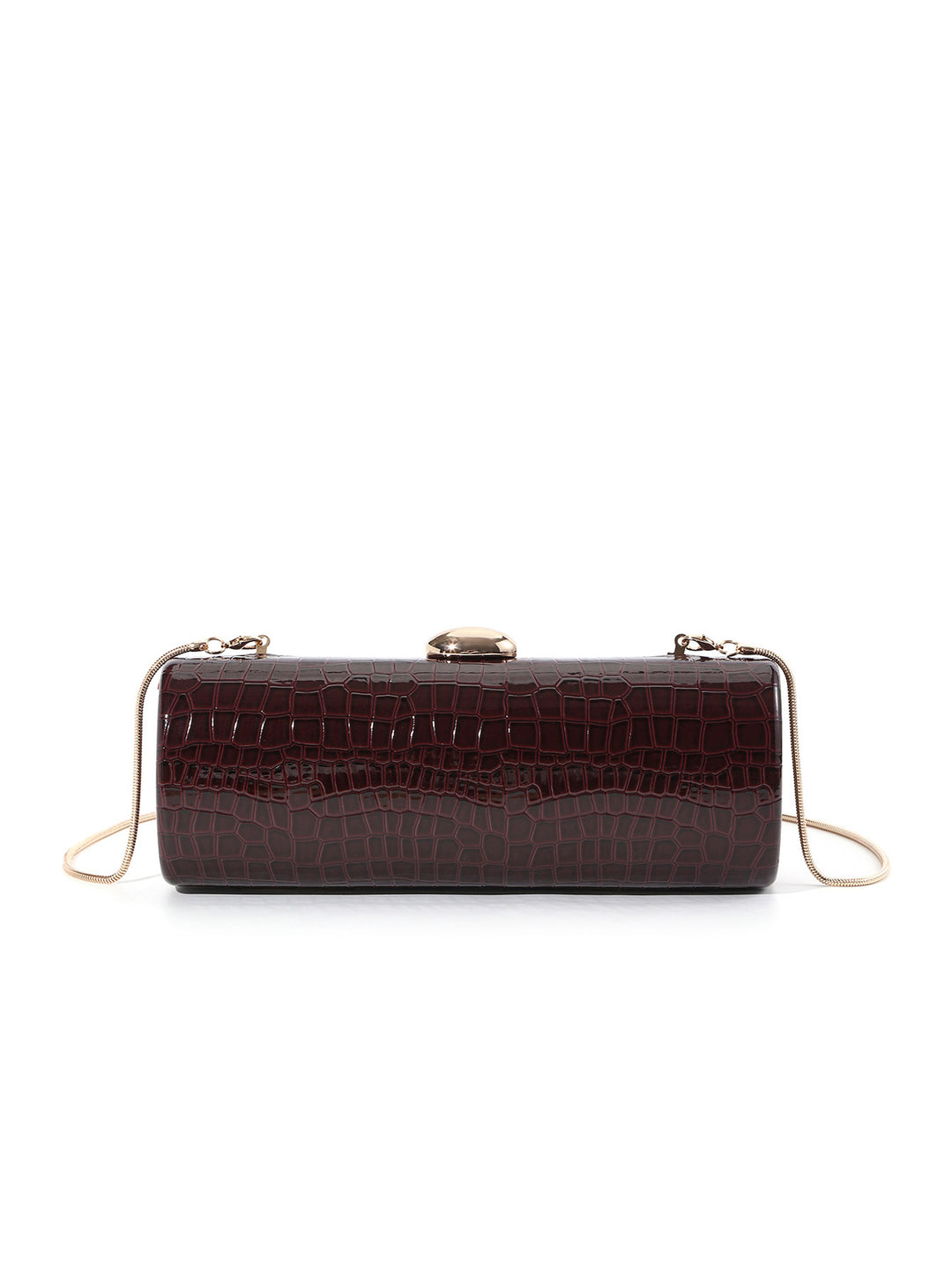 Crocodile-Embossed Evening Clutch