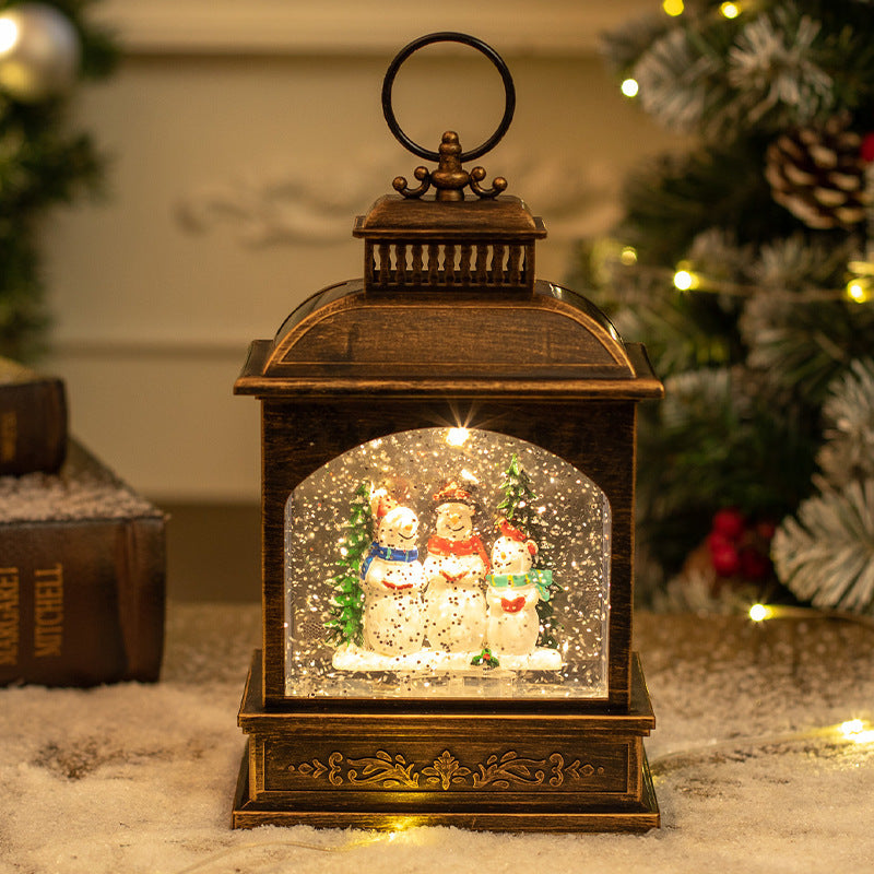 Decorative LED Snowman Lantern