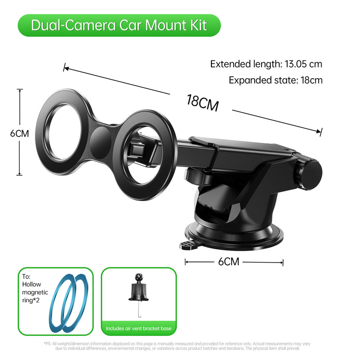 Unisex Car Mount with Dual Camera Support Stornfield