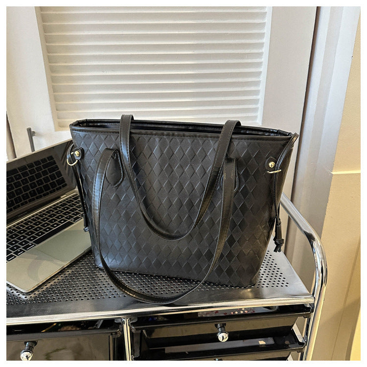Quilted Pattern Handheld Tote Bag Stornfield
