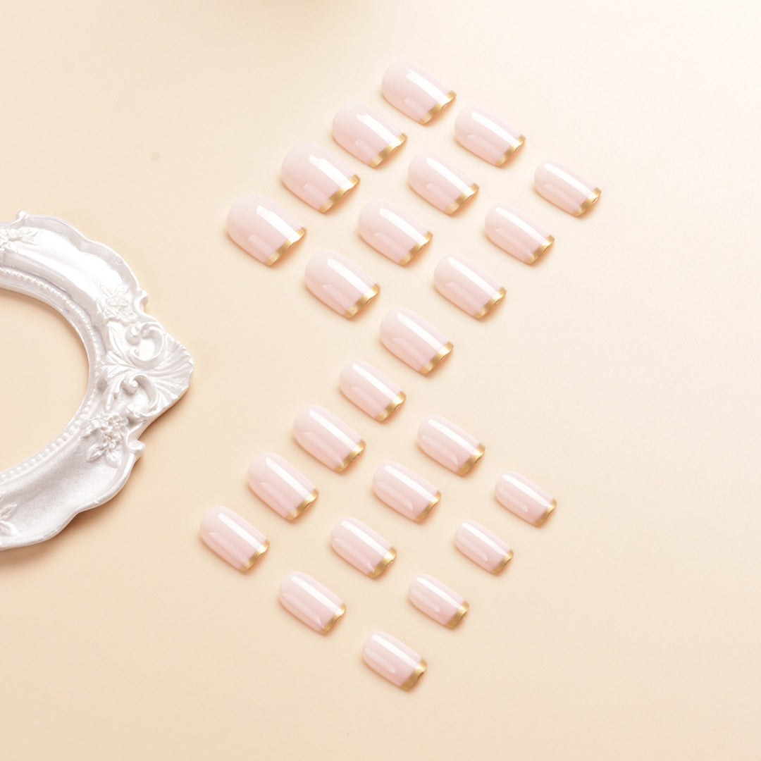 Elegant Glossy French Nail Tips Stornfield