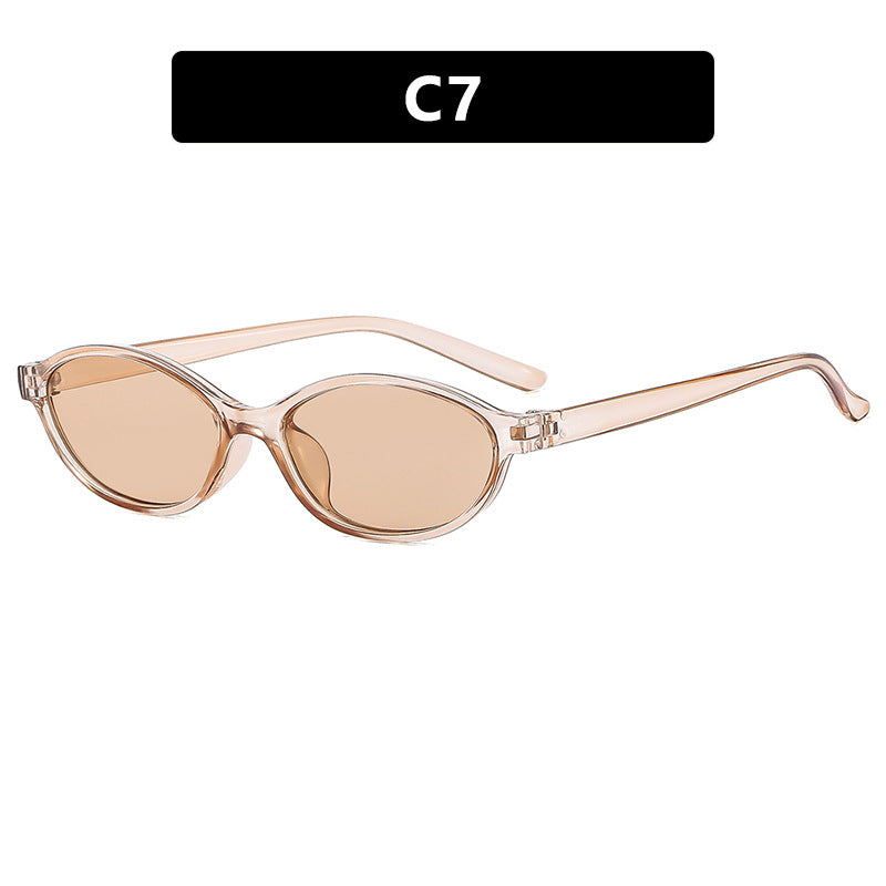 Women oval-shaped sunglasses with transparent frame and UV protection Stornfield