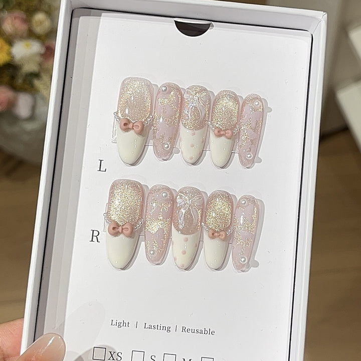 Decorative 3D Nail Art Press-On Set Stornfield
