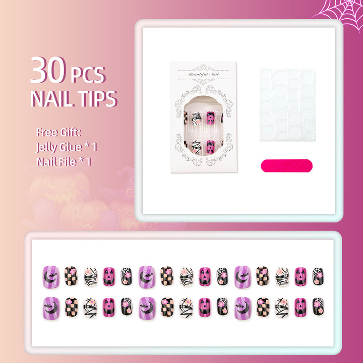 Whimsical Halloween-Themed Press-On Nail Set