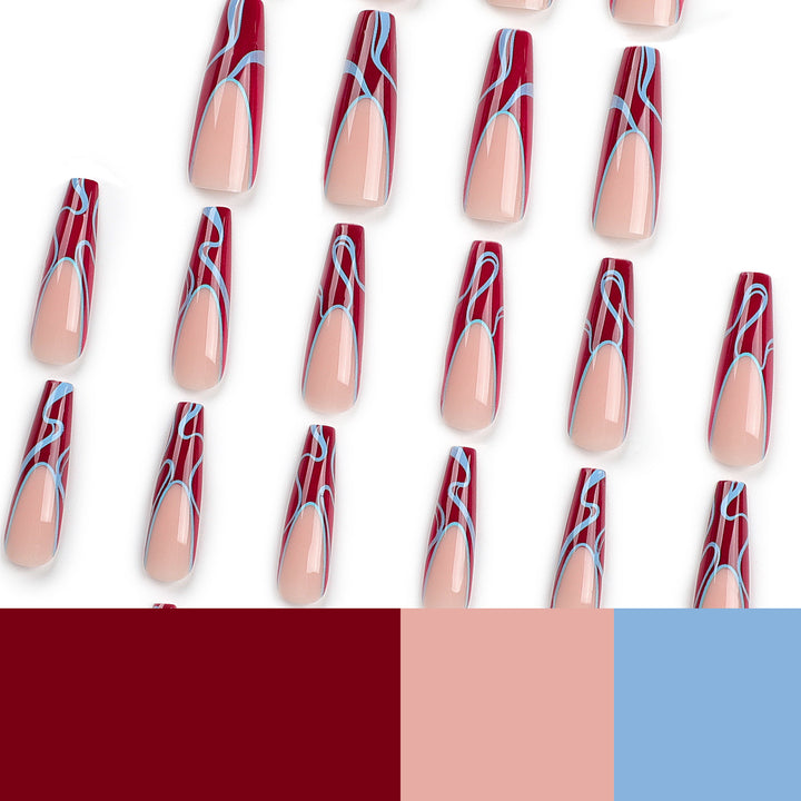 Artistic acrylic nails with floral and graphic accents Stornfield