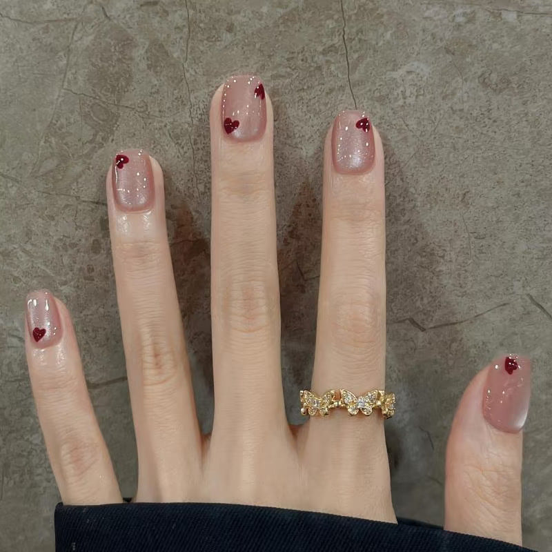 Nail Art With Heart Design