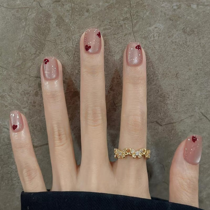 Nail Art With Heart Design