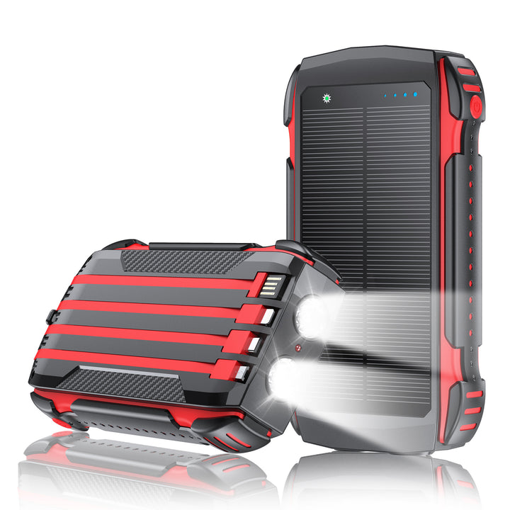 Robust Solar Power Bank with Integrated LED Lighting Stornfield